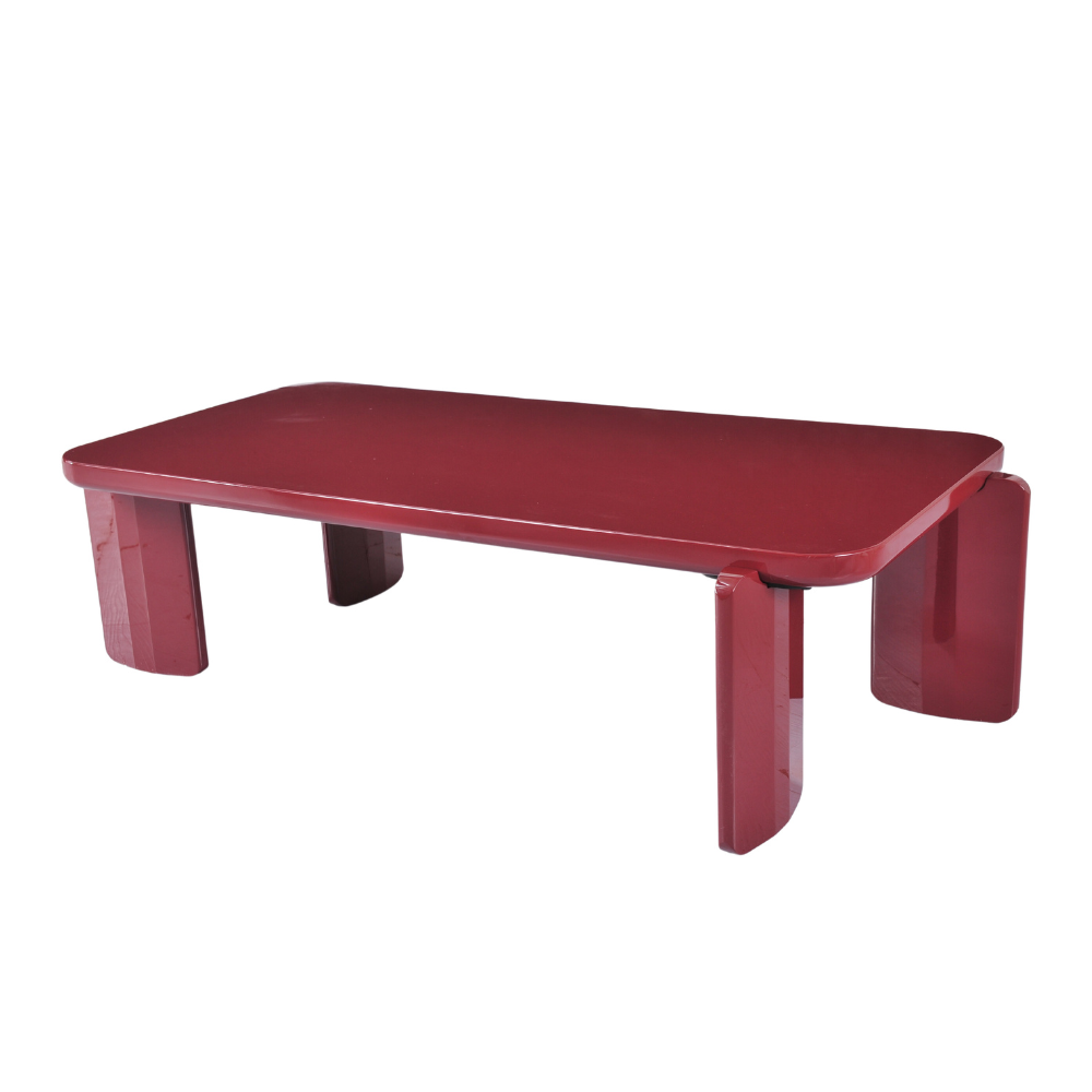 Naya Vibrant Playful Modern Wooden Coffee Tea Table Red Gloss Fast shipping On sale