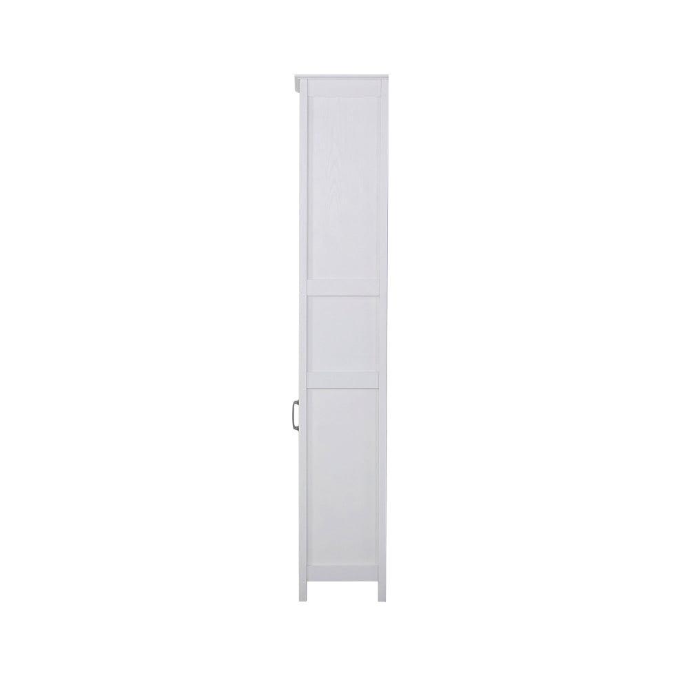 Nazma 5-Tier 2-Door Display Shelves Bookcase Storage Cabinet White Fast shipping On sale