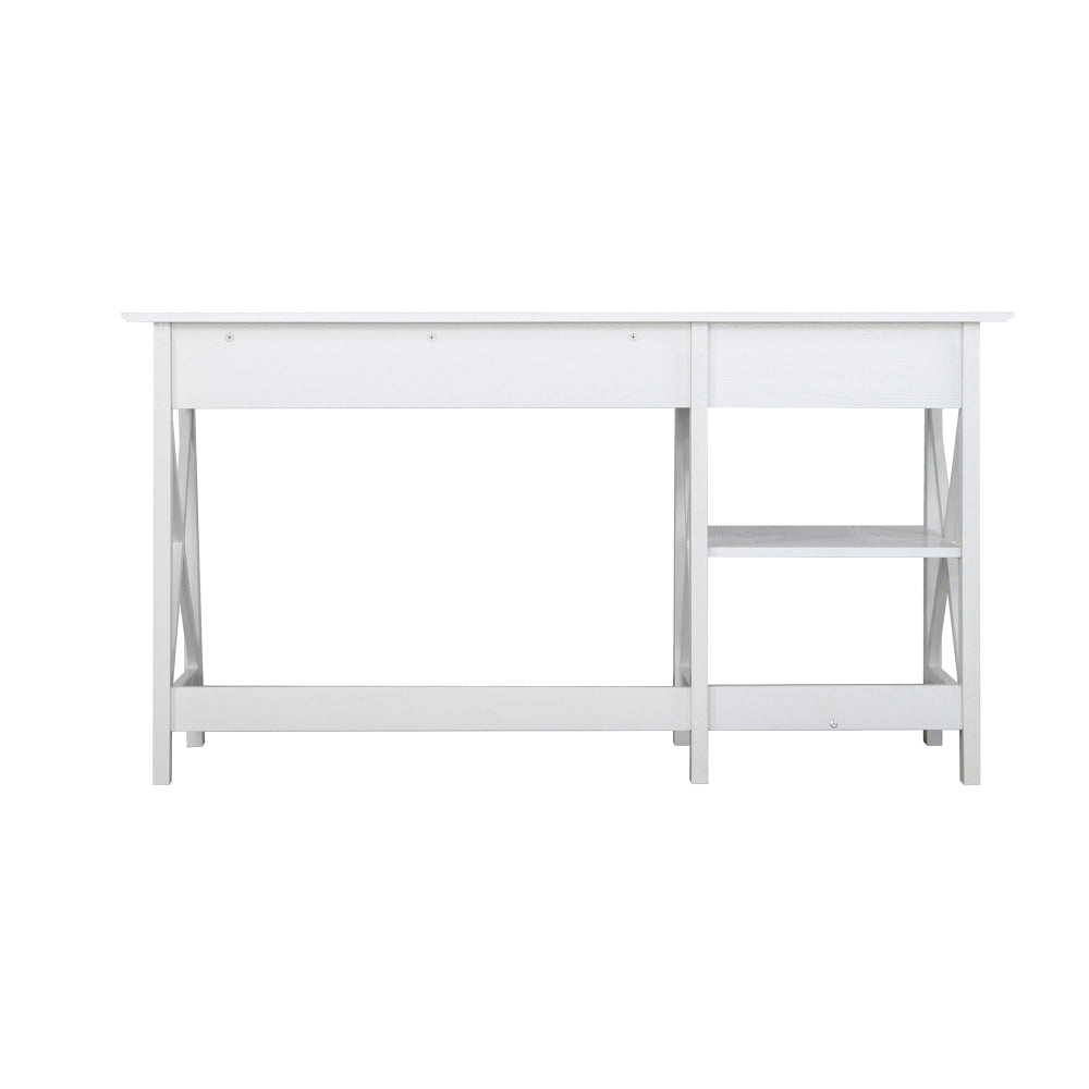 Nazma Home Office Computer Writing Working Desk 1.4m W/ Open Shelves & 1-Drawer White Fast shipping On sale