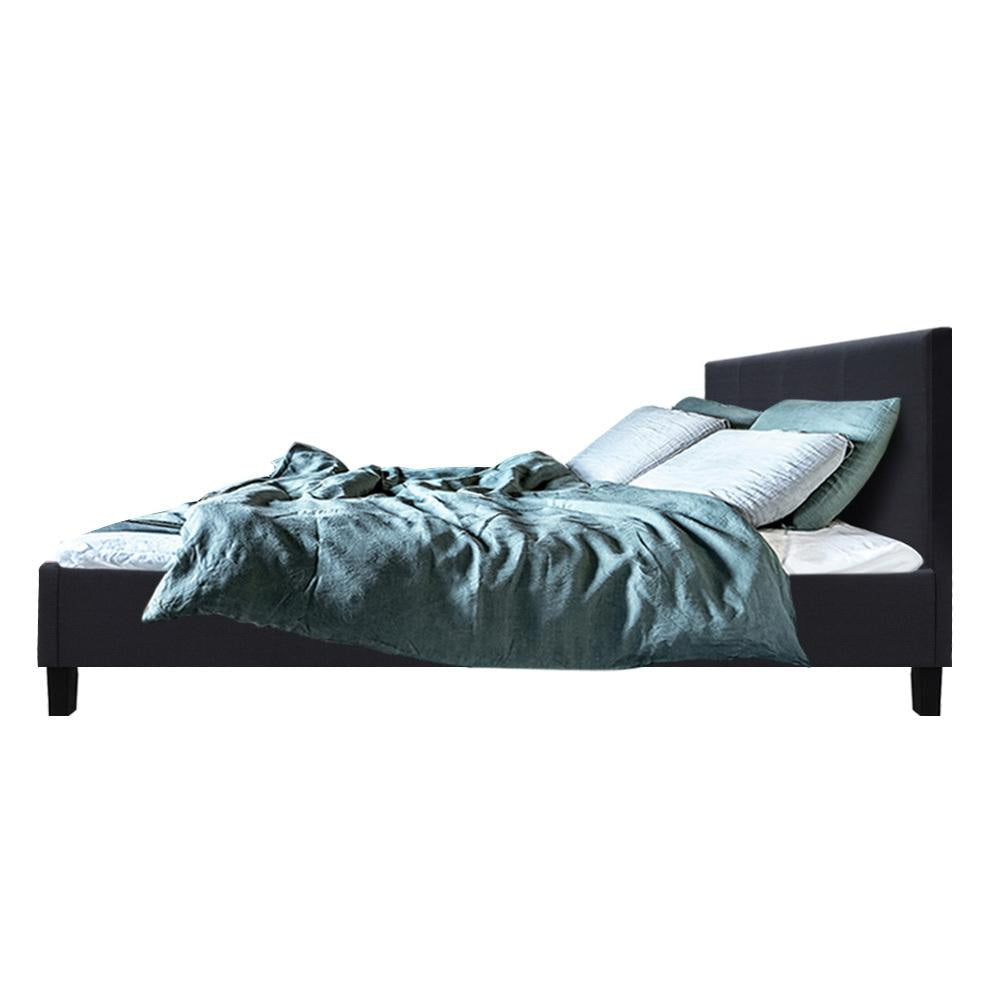 Neo Bed Frame Fabric - Charcoal Queen Fast shipping On sale