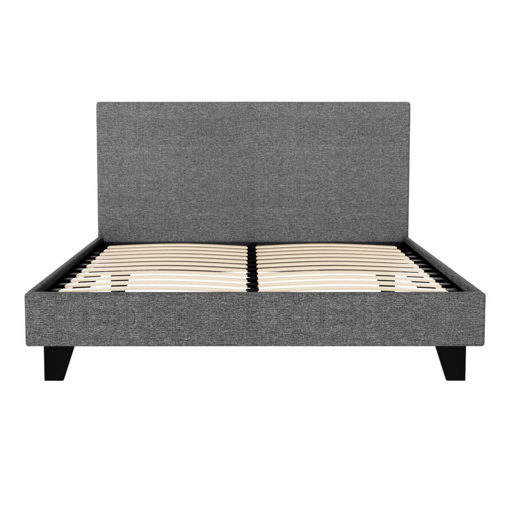 Neo Bed Frame Fabric - Grey Double Fast shipping On sale
