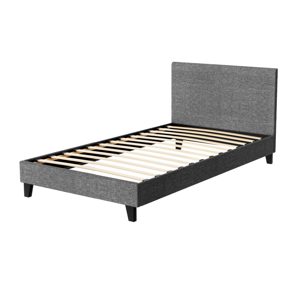 Neo Bed Frame Fabric - Grey King Single Fast shipping On sale