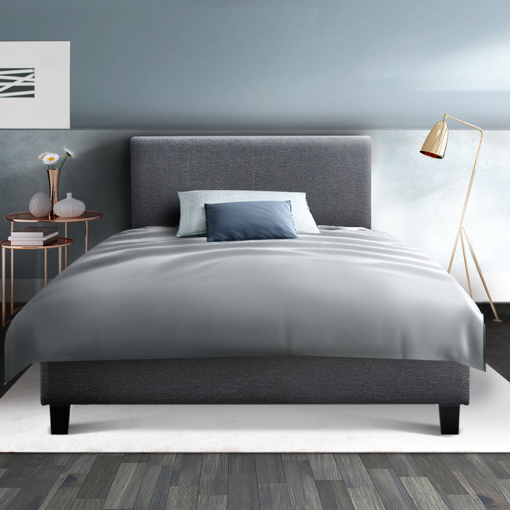 Neo Bed Frame Fabric - Grey King Single Fast shipping On sale