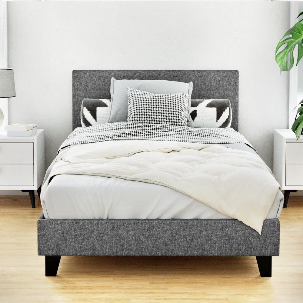 Neo Bed Frame Fabric - Grey King Single Fast shipping On sale