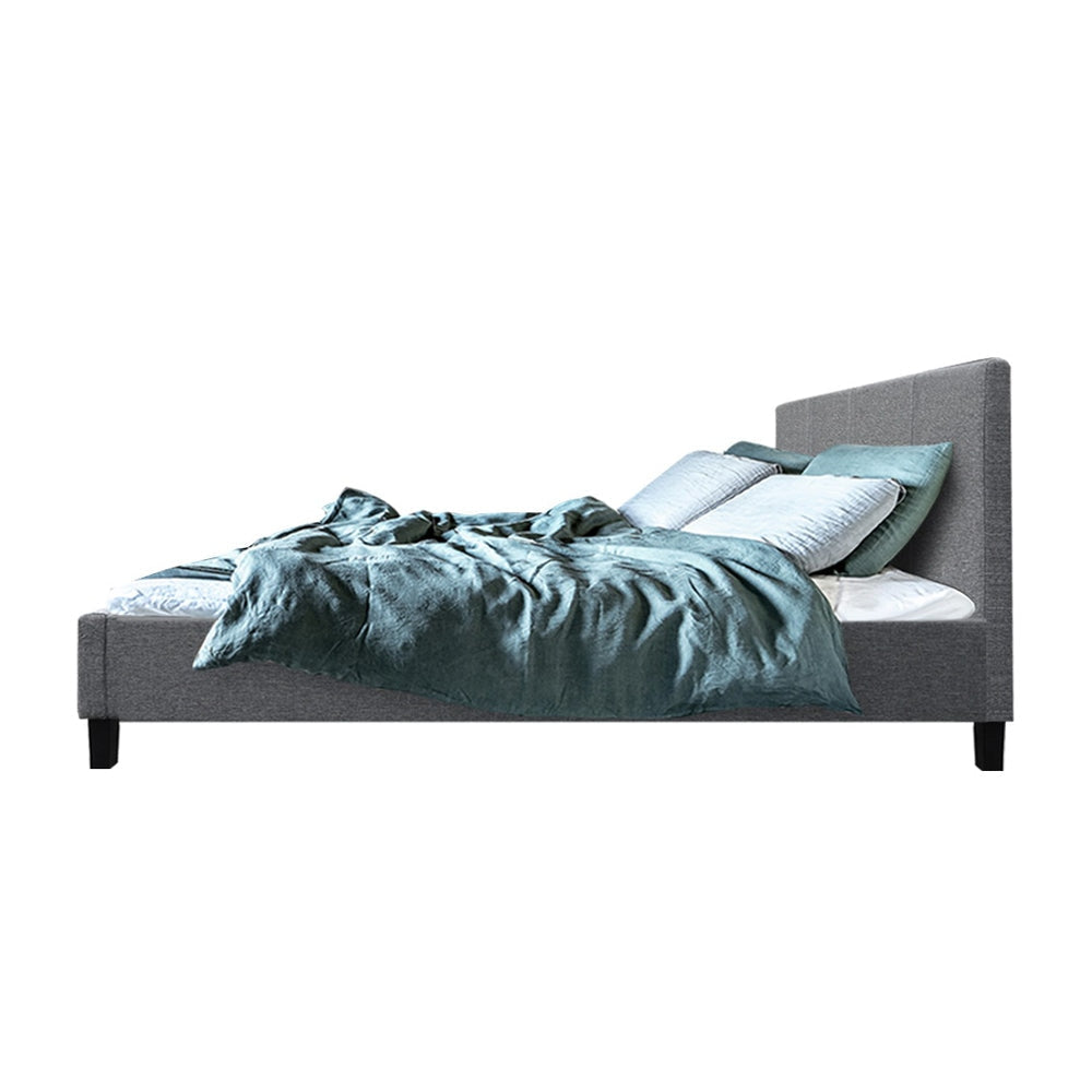 Neo Bed Frame Fabric - Grey Queen Fast shipping On sale