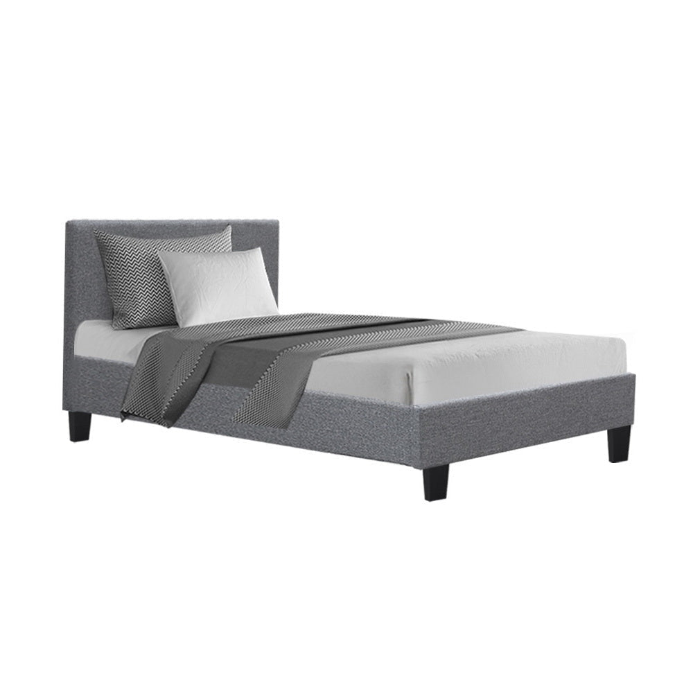 Neo Bed Frame Fabric - Grey Single Fast shipping On sale
