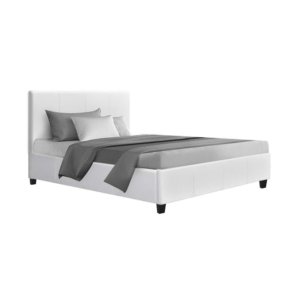 Neo Bed Frame PU Leather - White King Single Fast shipping On sale