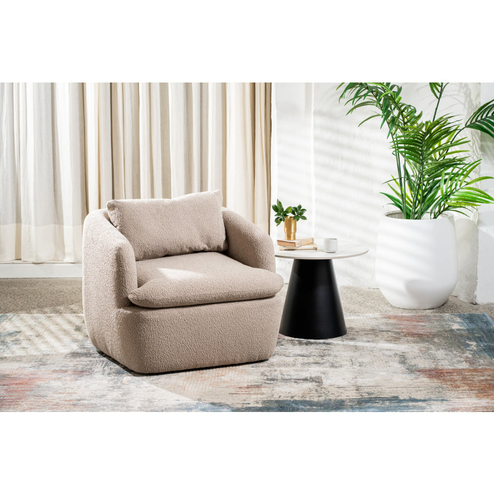 Nevaeh Textured Fabric Swivel Occasional Armchair Accent Lounge Chair Cappucino Fast shipping On sale