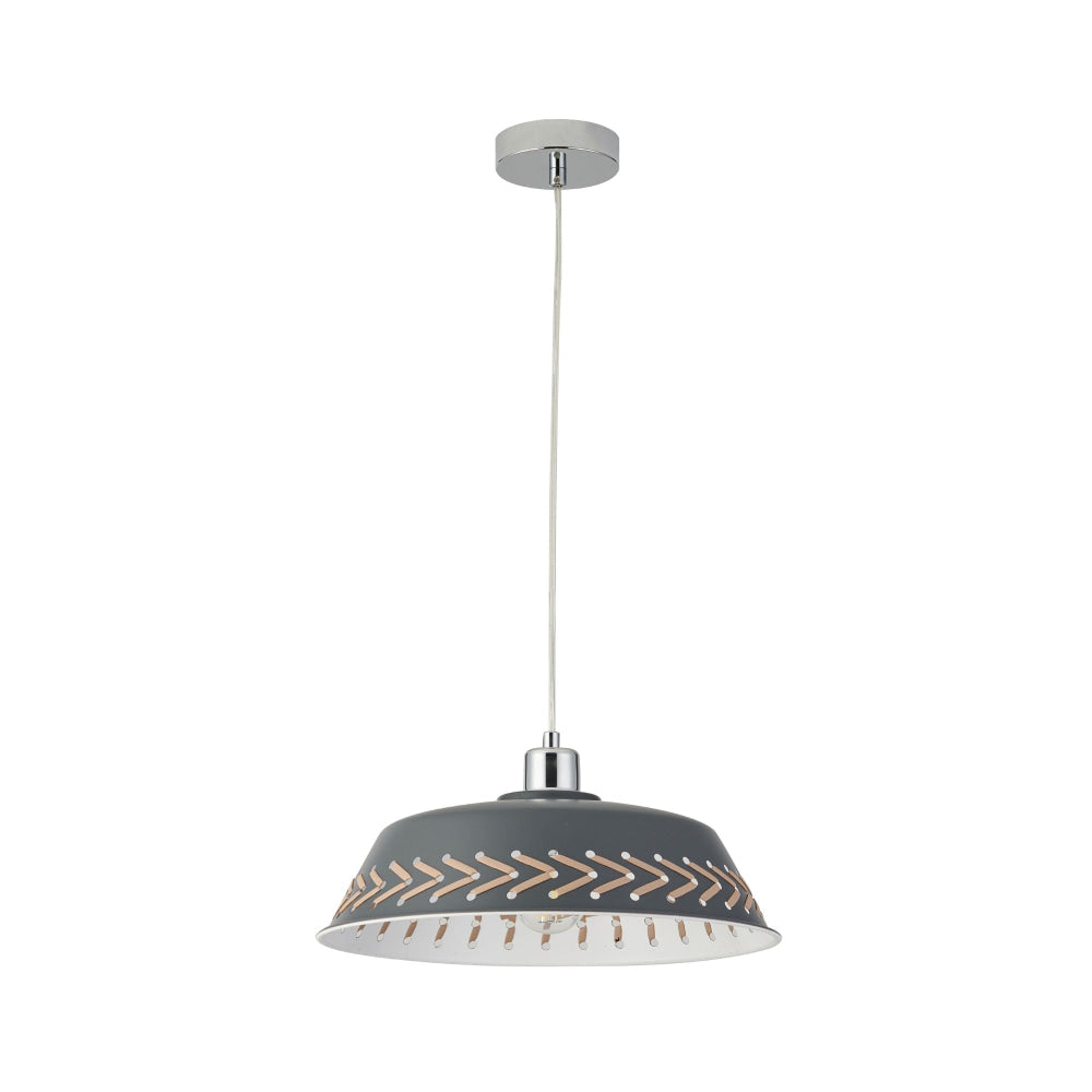 Neveah Modern Metal Shade Hanging Pendant Light Lamp Grey Fast shipping On sale