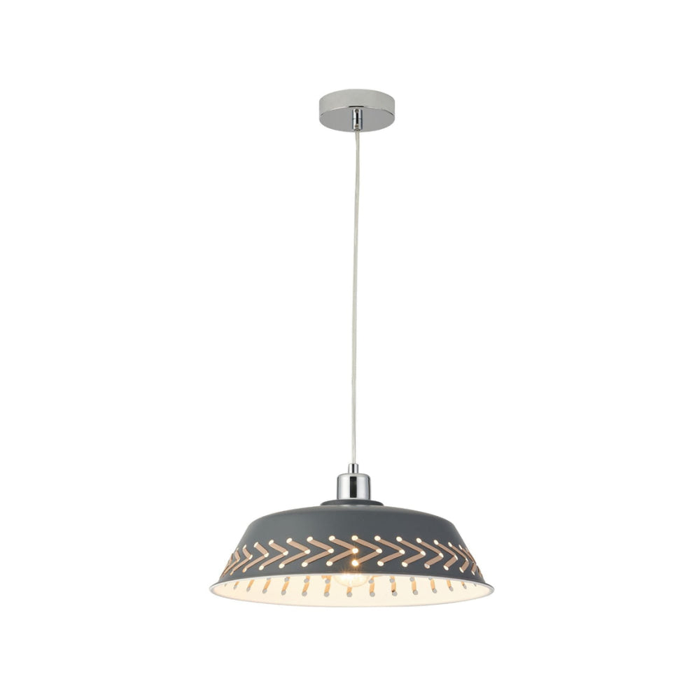 Neveah Modern Metal Shade Hanging Pendant Light Lamp Grey Fast shipping On sale