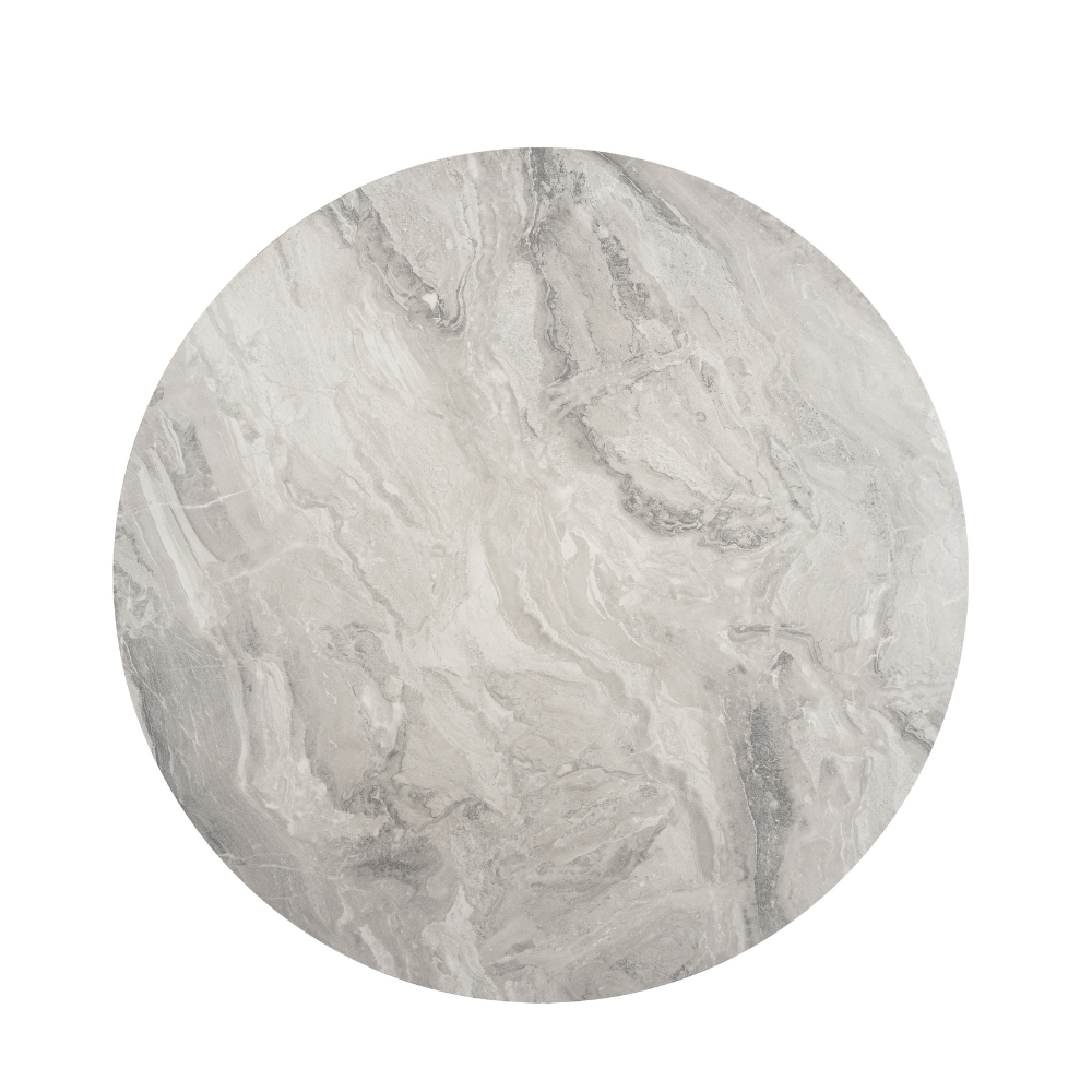 Nevya Wooden Laminated Round Kitchen Dining Table Marble Effect 110cm Grey Cloud Fast shipping On sale