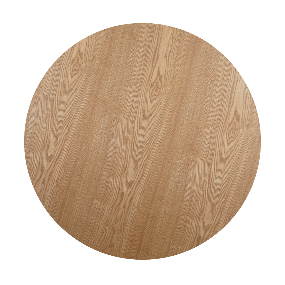 Nevya Wooden Oak Veneer Round Kitchen Dining Table 110cm Natural Ash Fast shipping On sale