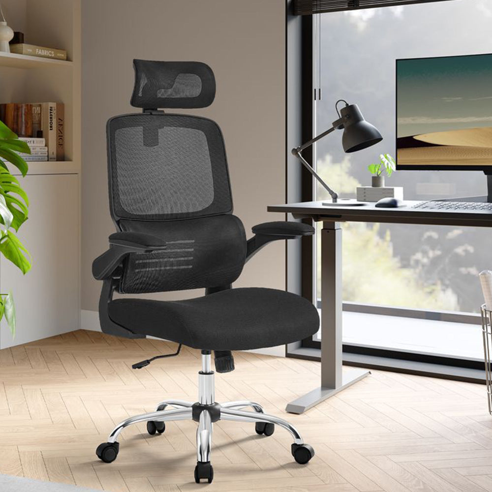 Nia High Mesh Back Facbric Seat Ergonomic Computer Office Working Chair Black Fast shipping On sale