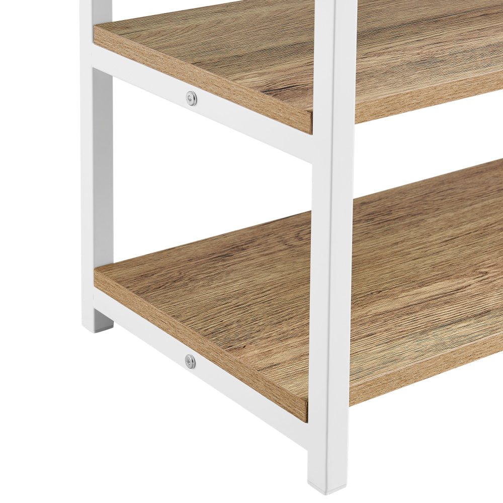 Nico Industrial Hall Tree Coat Rack 3-Tier Hallway Shoe Bench Cabinet - Oak/White Fast shipping On sale