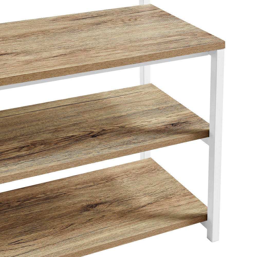 Nico Industrial Hall Tree Coat Rack 3-Tier Hallway Shoe Bench Cabinet - Oak/White Fast shipping On sale