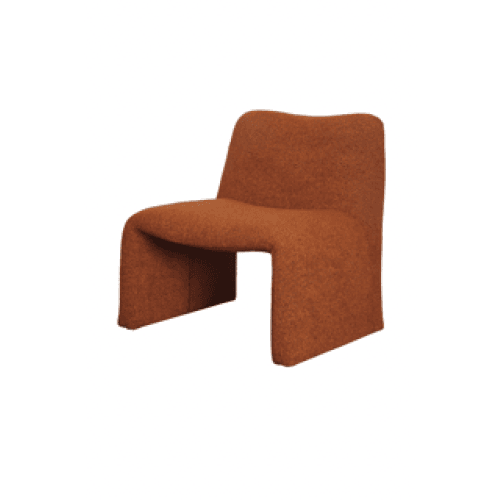 Nicolo Boucle Fabric Relaxing Occasional Accent Chair - Terracotta Fast shipping On sale