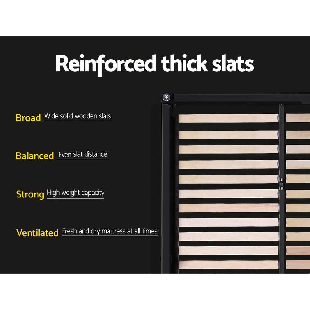 Nino Bed Frame Fabric - Grey Double Fast shipping On sale