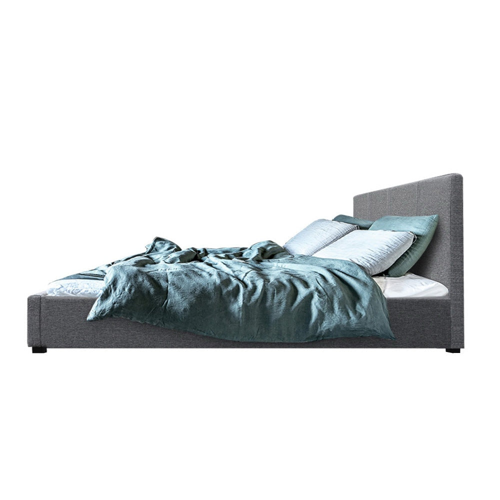 Nino Bed Frame Fabric - Grey Queen Fast shipping On sale