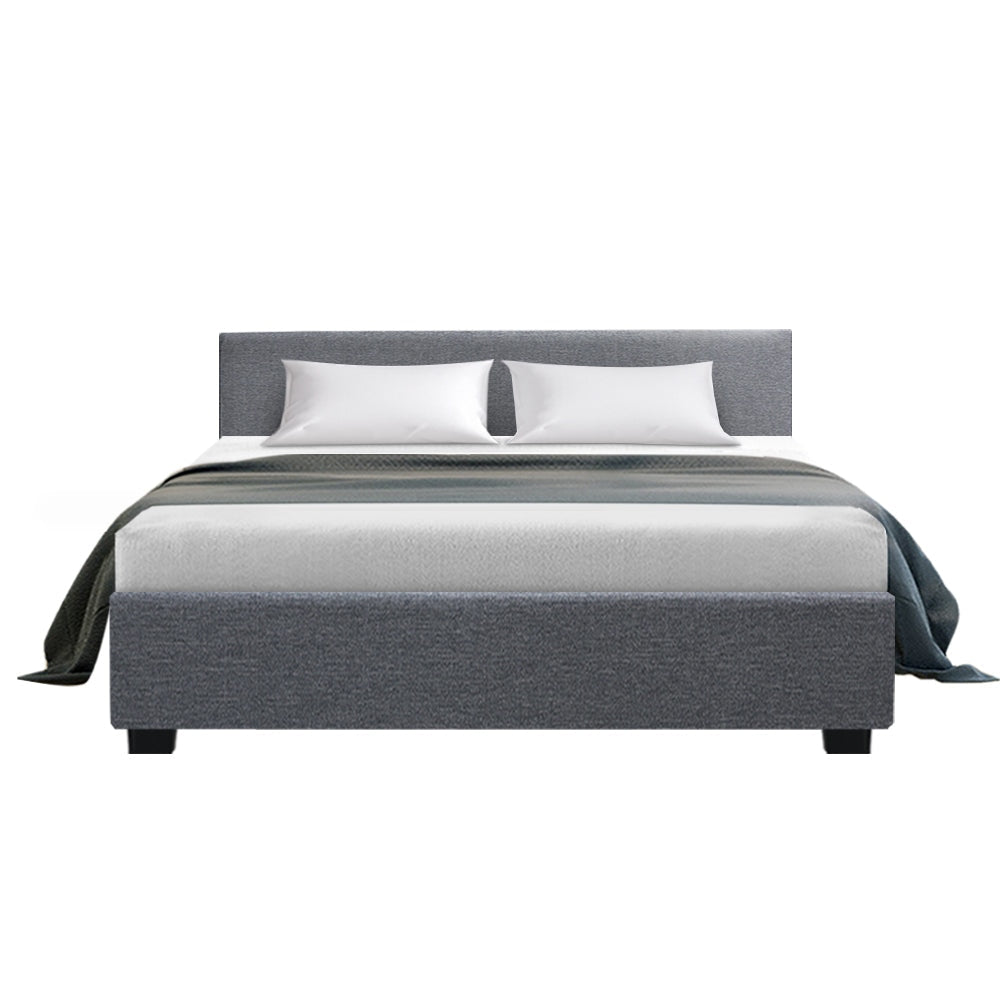 Nino Bed Frame Fabric - Grey Queen Fast shipping On sale