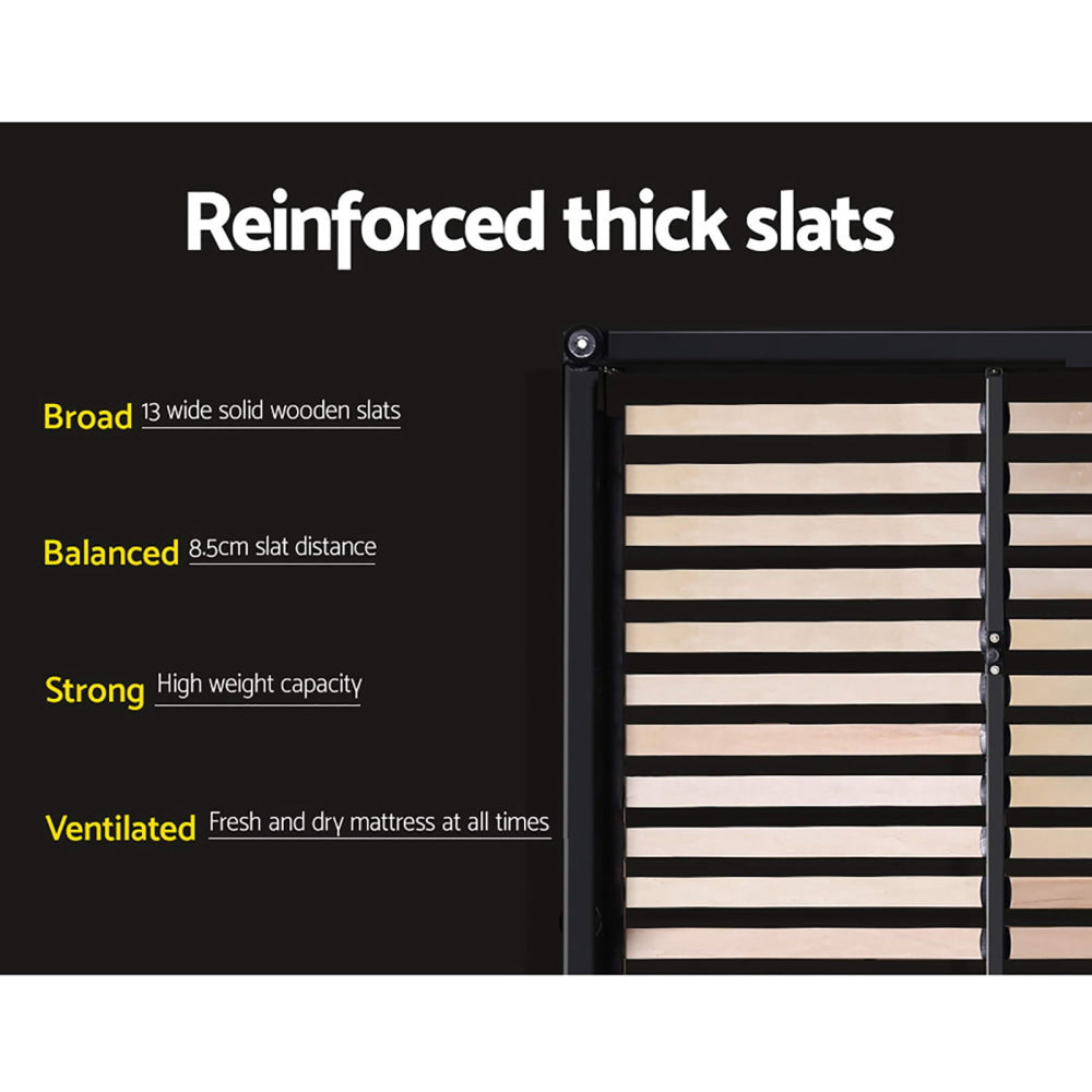 Nino Bed Frame PU Leather - Black Queen Fast shipping On sale