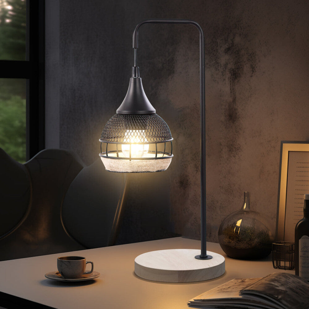 Noble Modern Elegant Table Lamp Desk Light - Black & Natural Fast shipping On sale