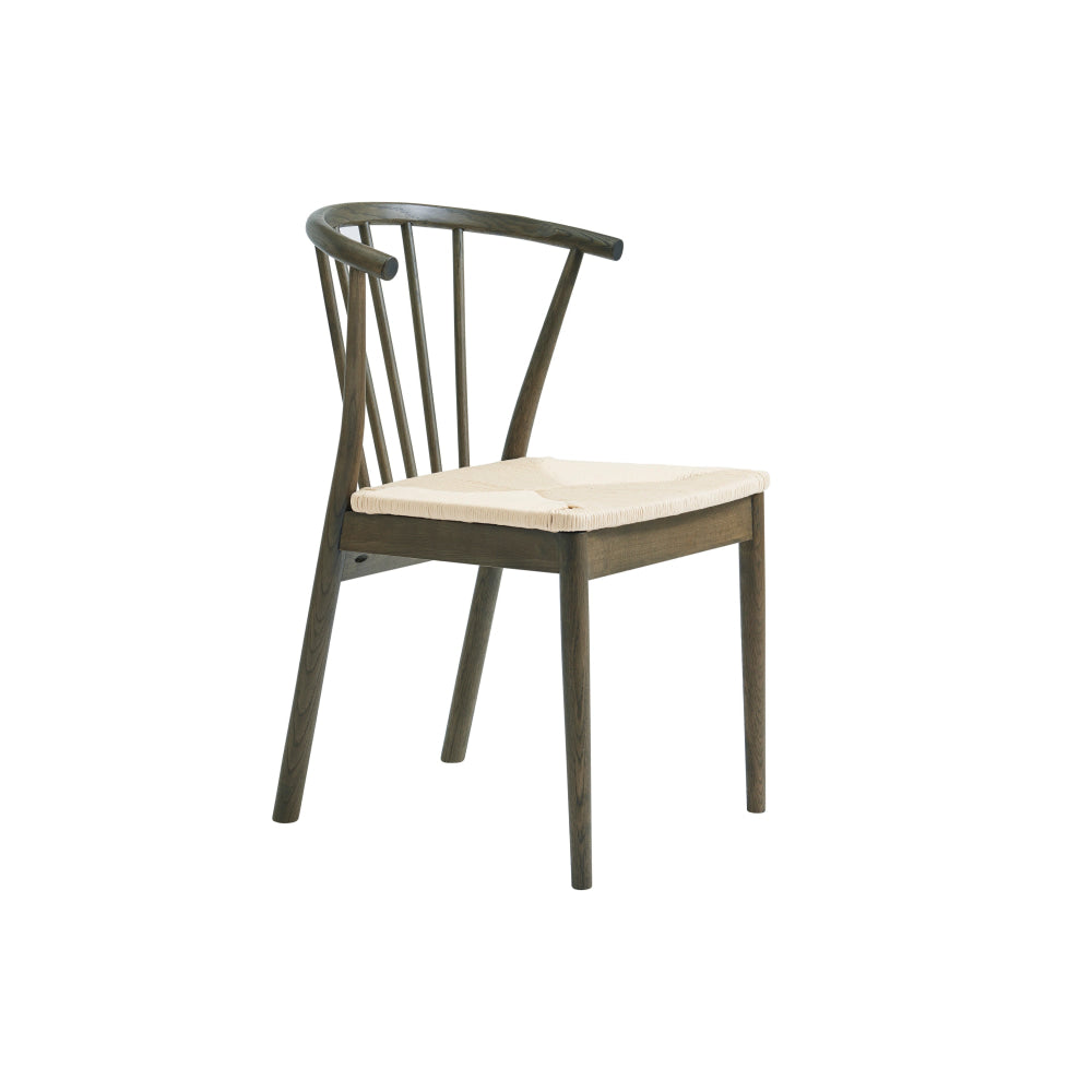 Noni Set of 2 Wooden Frame Kitchen Dining Chairs Smoked/Cream Chair Fast shipping On sale