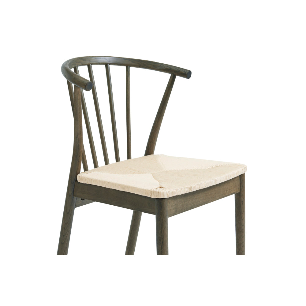 Noni Set of 2 Wooden Frame Kitchen Dining Chairs Smoked/Cream Chair Fast shipping On sale