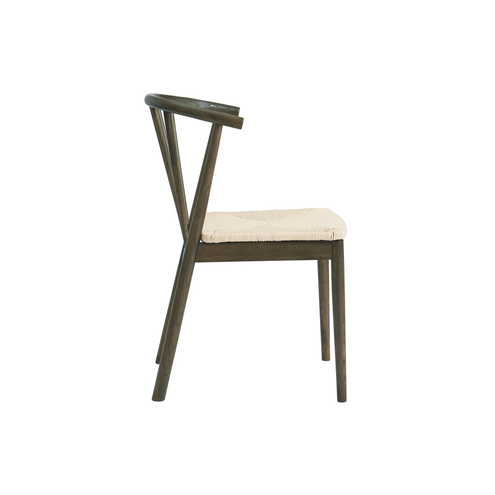 Noni Set of 2 Wooden Frame Kitchen Dining Chairs Smoked/Cream Chair Fast shipping On sale