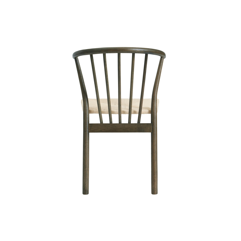 Noni Set of 2 Wooden Frame Kitchen Dining Chairs Smoked/Cream Chair Fast shipping On sale