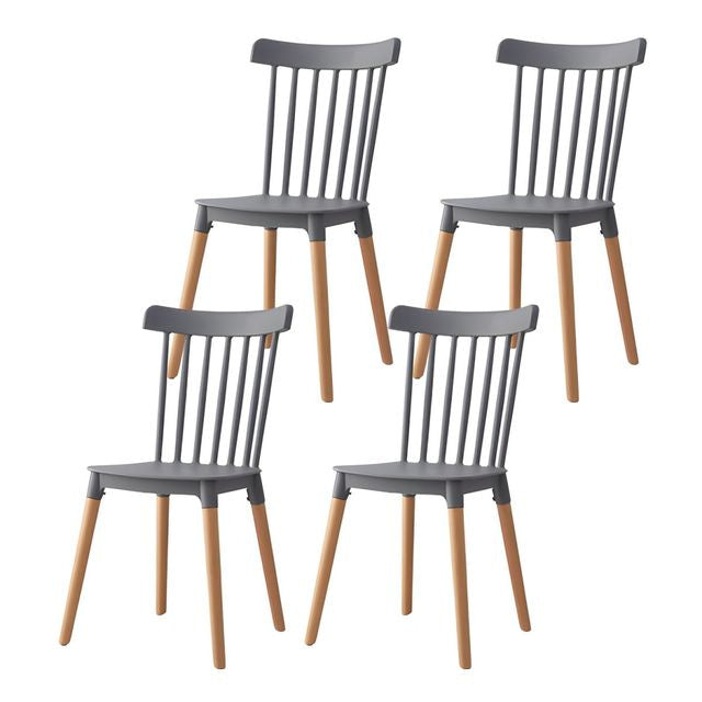 Set Of 4 Wooden Timber Scandinavian Kitchen Dining Side Chair Grey Fast shipping On sale