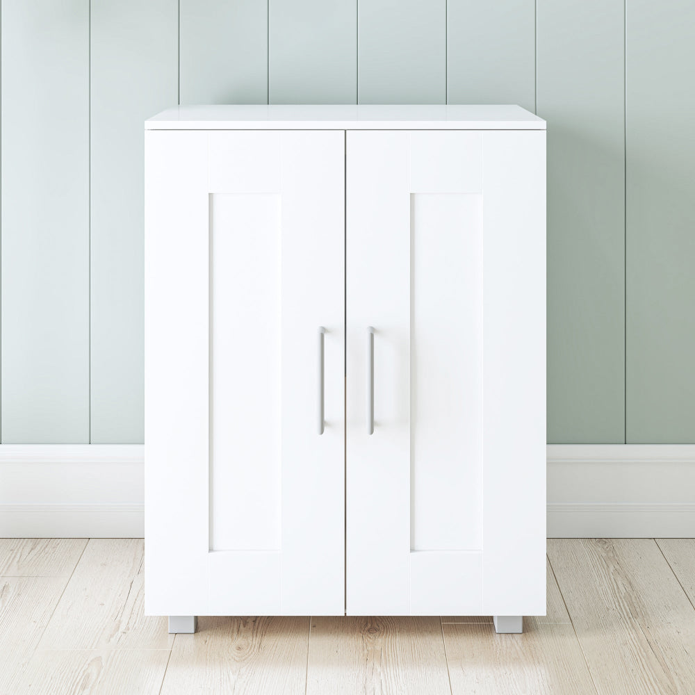 Nova 2-Door Low Cupboard Lowboy Storage Cabinet - White Fast shipping On sale