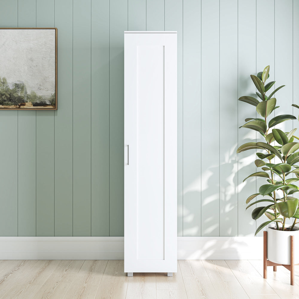 Nova Single Door Tall Cupboard Storage Cabinet - White Fast shipping On sale