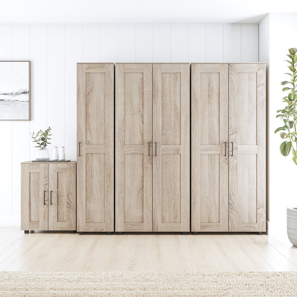 Nova Single Door Tall Cupboard Tallboy Storage Cabient - Light Sonoma Oak Fast shipping On sale