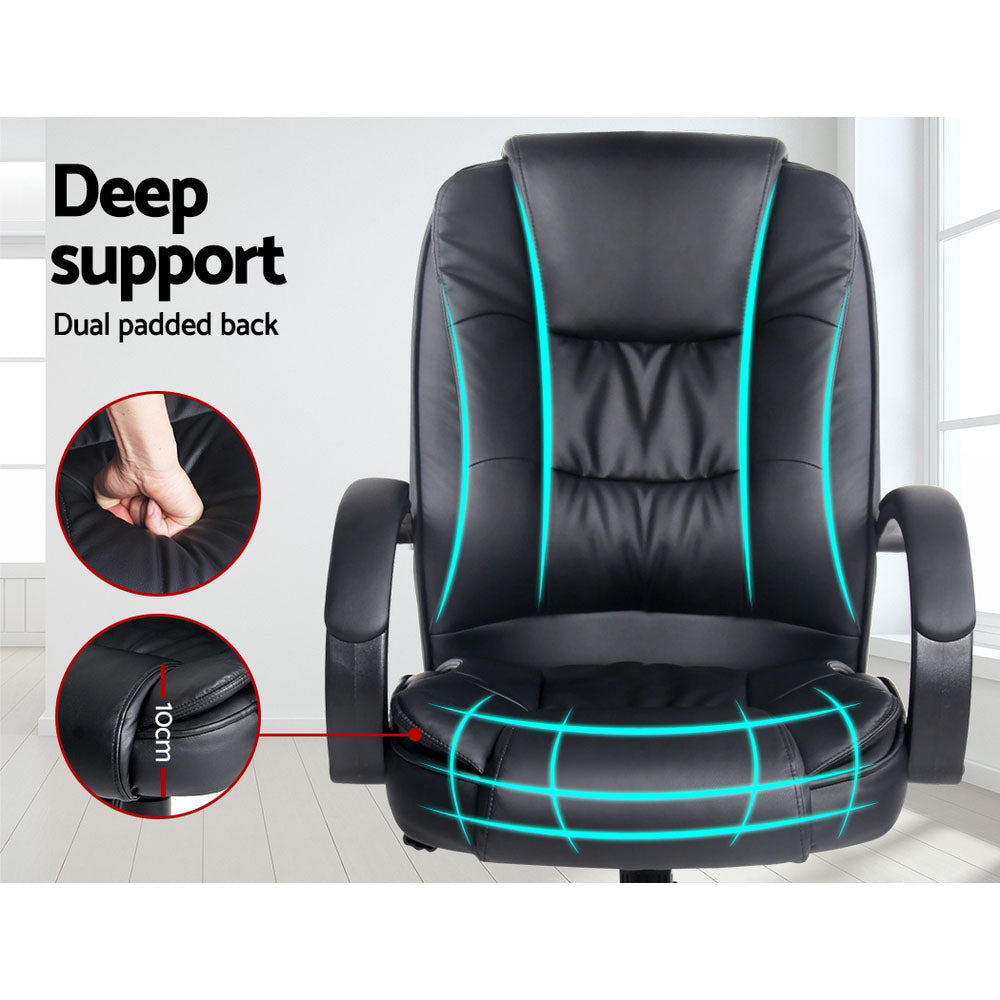 Office Chair Gaming Computer Chairs Executive PU Leather Seating Black Fast shipping On sale