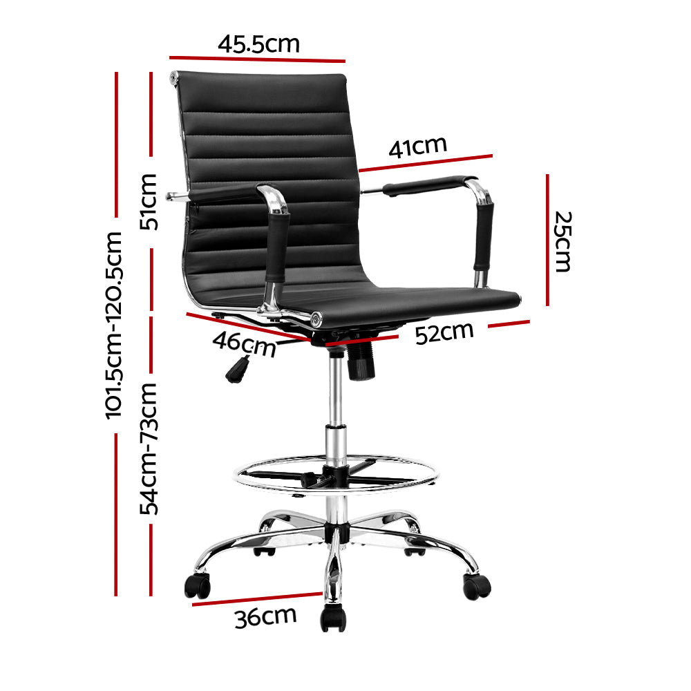 Office Chair Veer Drafting Stool Mesh Chairs Armrest Standing Desk Black Fast shipping On sale