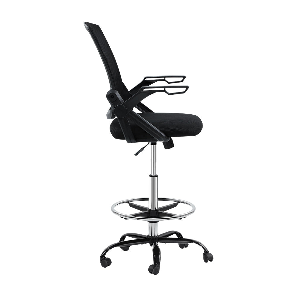 Office Chair Veer Drafting Stool Mesh Chairs Flip Up Armrest Black Fast shipping On sale
