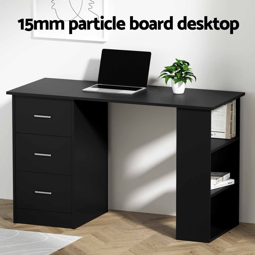 Office Computer Desk Student Study Table Workstation 3 Drawers 120cm Black Fast shipping On sale