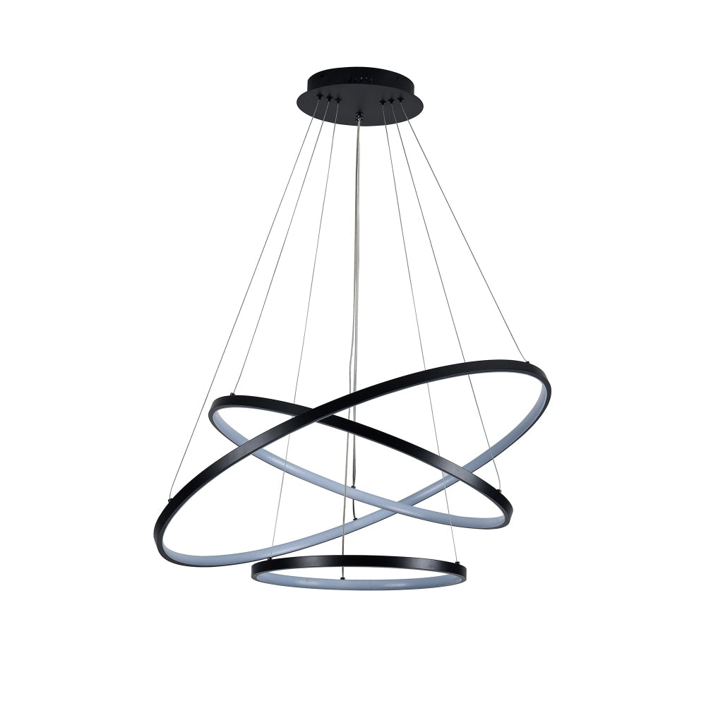 Omega Bright Contemporary Retro Black Hollow Rings Halo LED Pendant Light - Large Lamp Fast shipping On sale