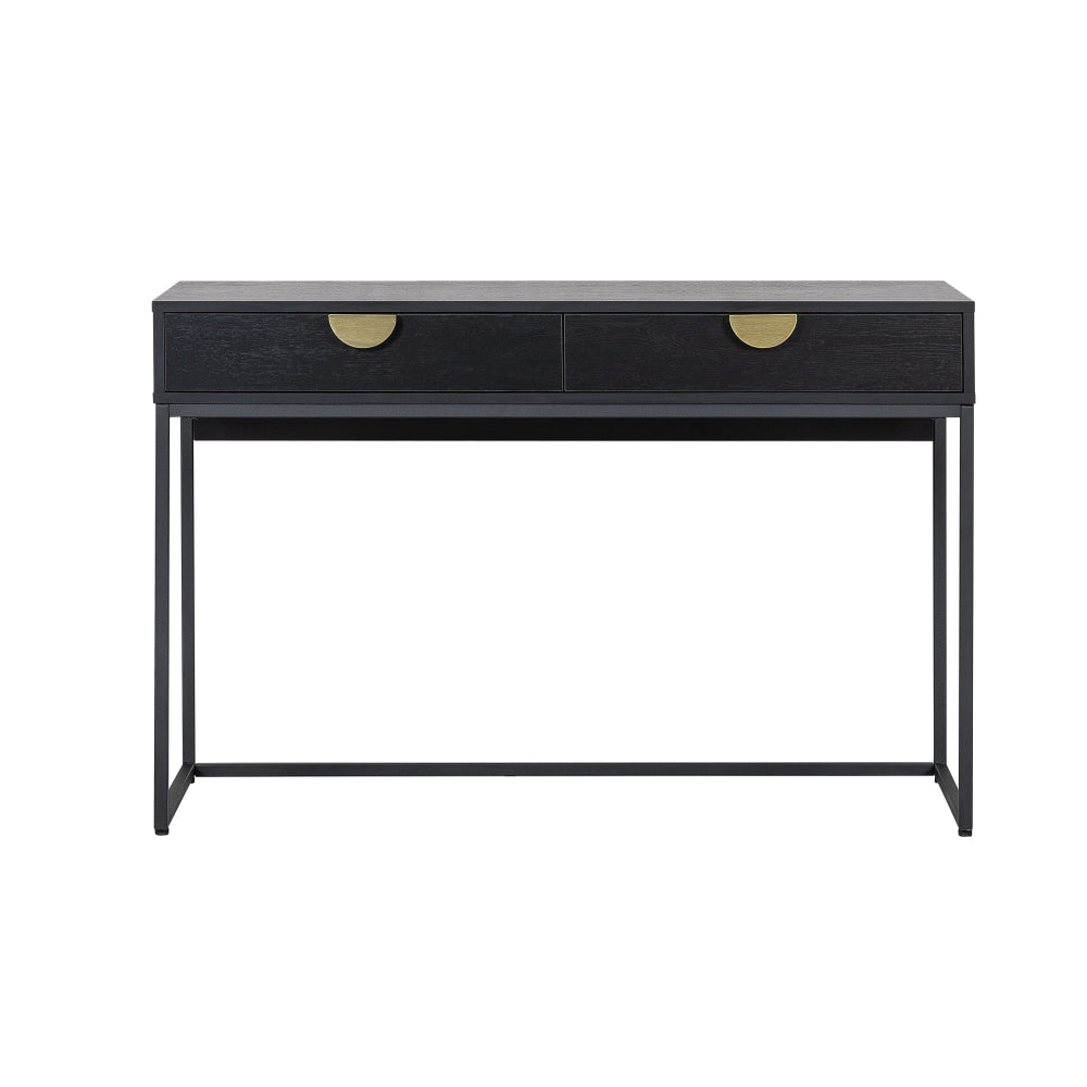 Opus Home Office Working Computer Desk 120cm W/ 2- Gold Handle Drawers - Black Fast shipping On sale