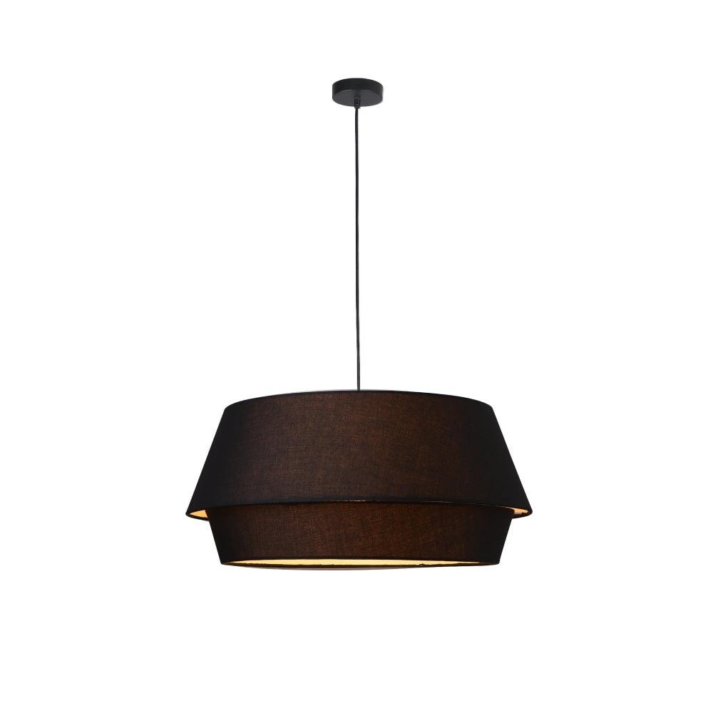 Orelli Pendant Disc Home Metal Light Fabric Shade - Black Color Lamp Fast shipping On sale