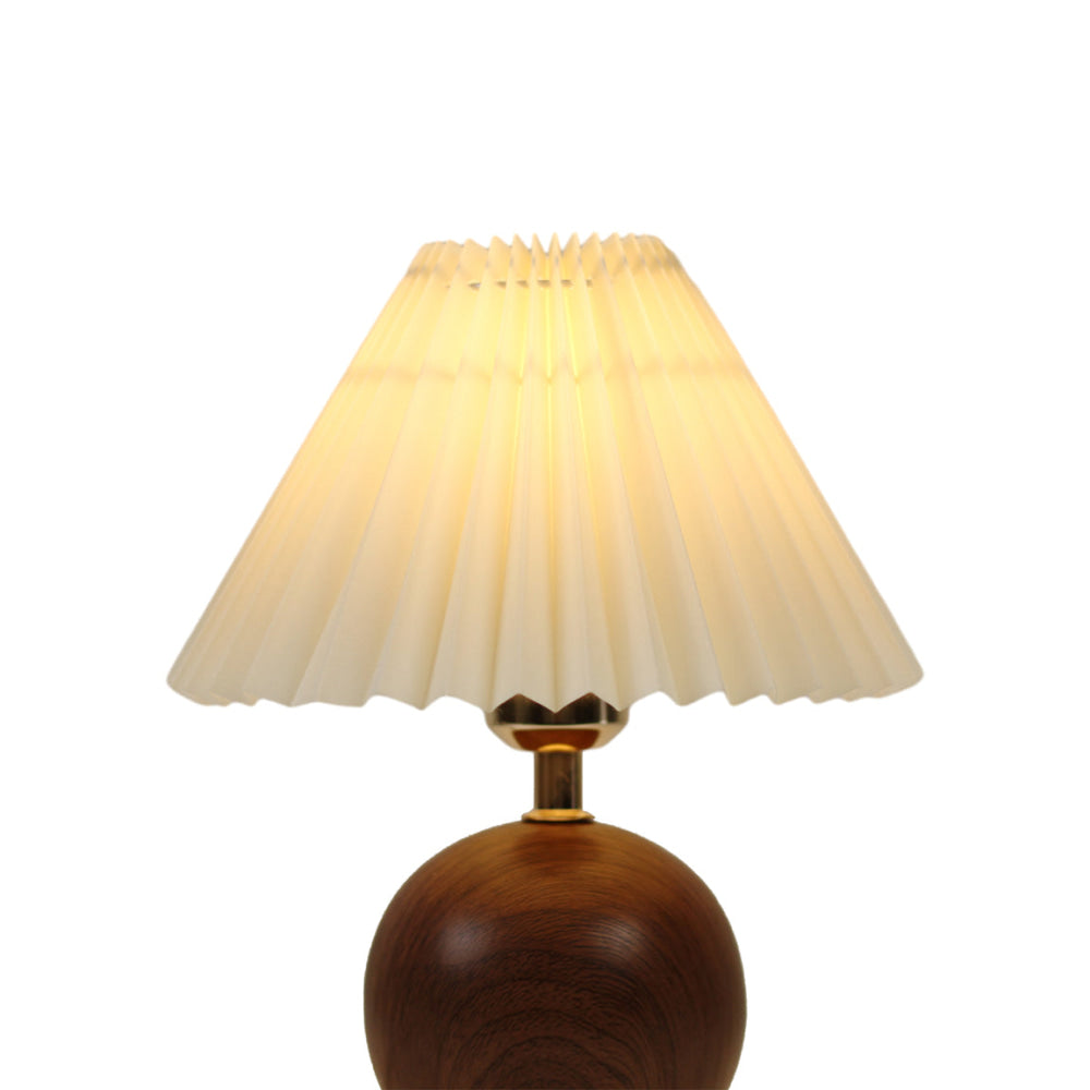 Orianna Modern Ceramic Base Fabric Shade Table Desk Light Lamp Walnut Fast shipping On sale