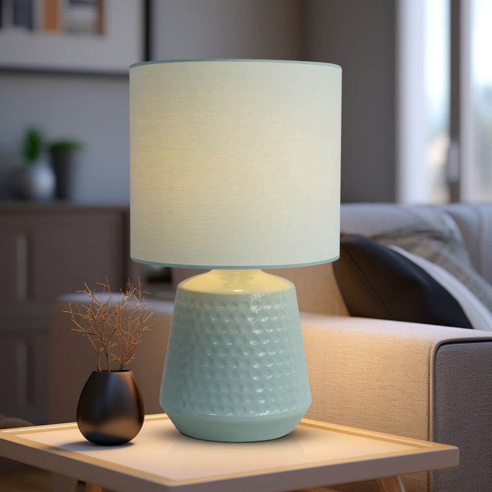 Osso Classic Touch Metal Table Lamp Light Fabric Shade - Green Fast shipping On sale