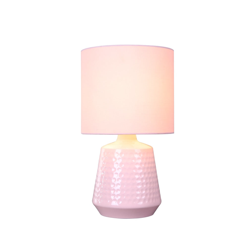 Osso Classic Touch Metal Table Lamp Light Fabric Shade - Pink Fast shipping On sale