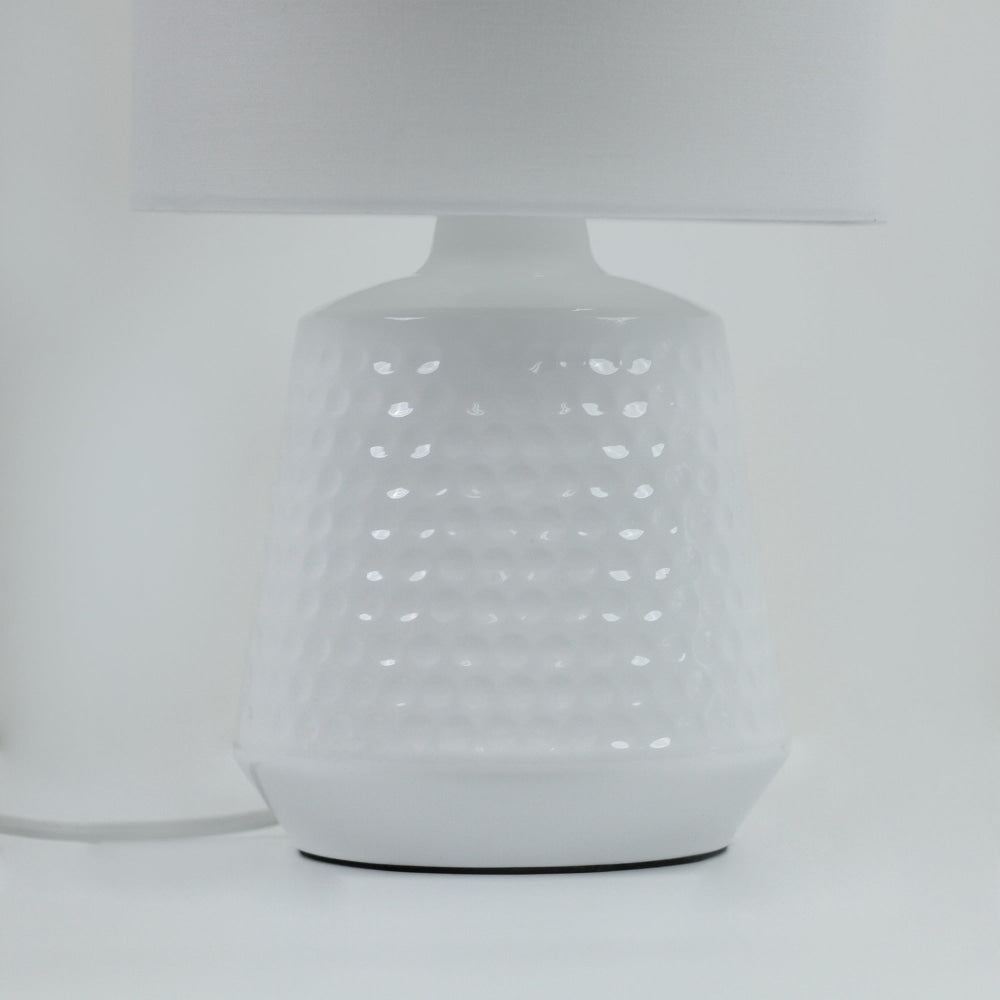 Osso Classic Touch Metal Table Lamp Light Fabric Shade - White Fast shipping On sale