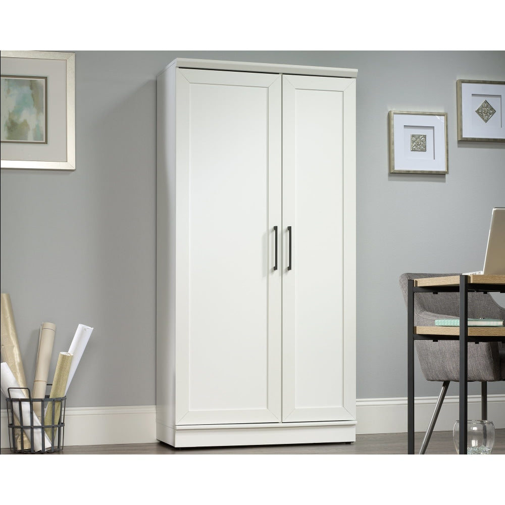 Oswald Wooden Tall 2-Door Cupboard Storage Cabinet Soft White Fast shipping On sale