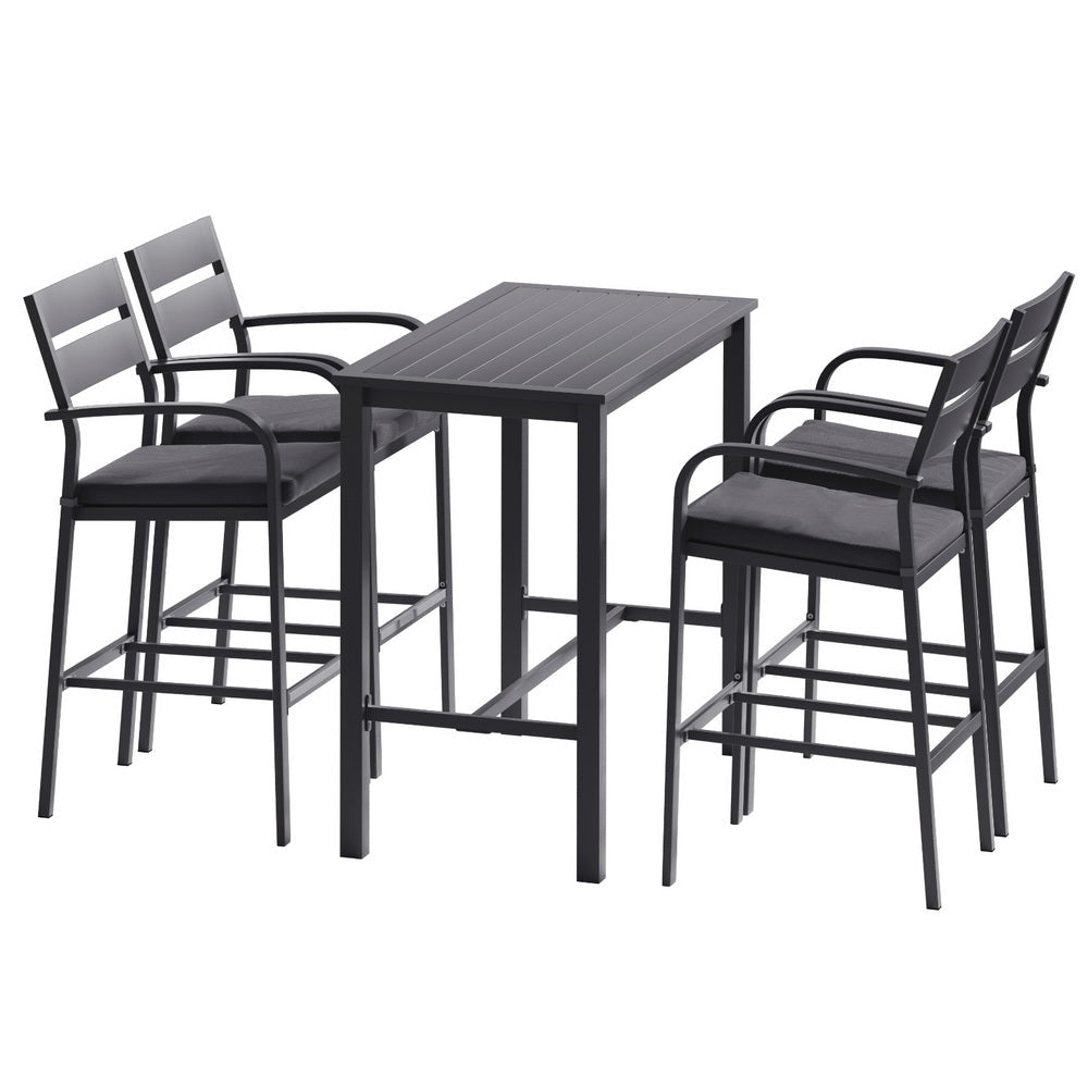 Outdoor Bar Set 5-Piece Patio Dining Chairs Aluminium Table Stools Sets Fast shipping On sale