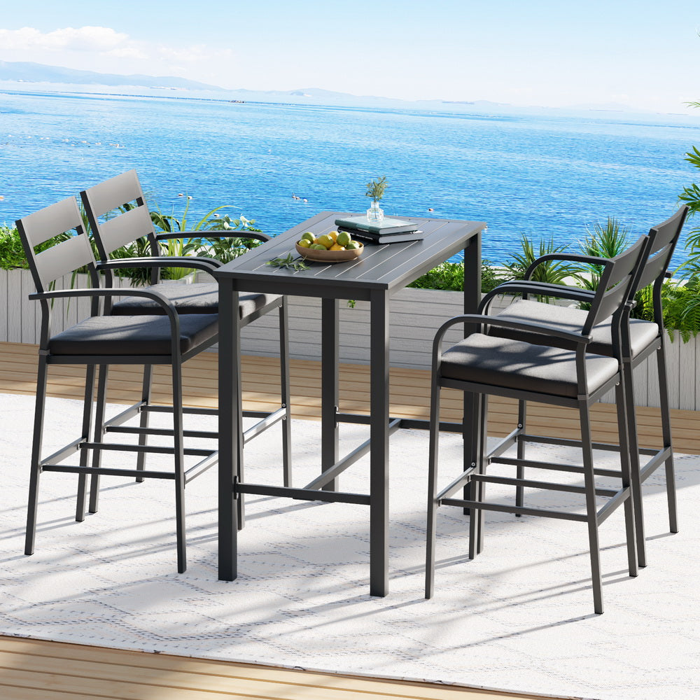 Outdoor Bar Set 5-Piece Patio Dining Chairs Aluminium Table Stools Sets Fast shipping On sale