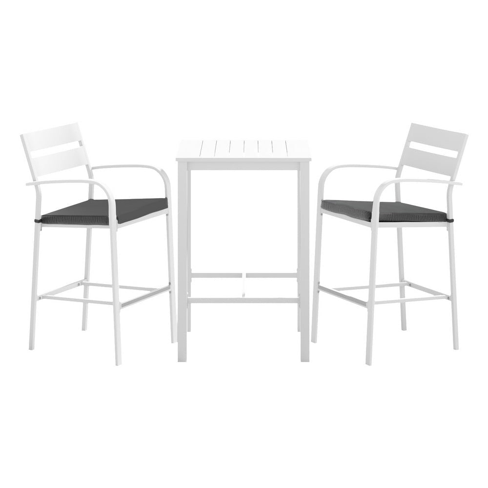 Outdoor Bar Set Stools 3-Piece Dining Chairs Table Patio Aluminium Bistro Sets Fast shipping On sale