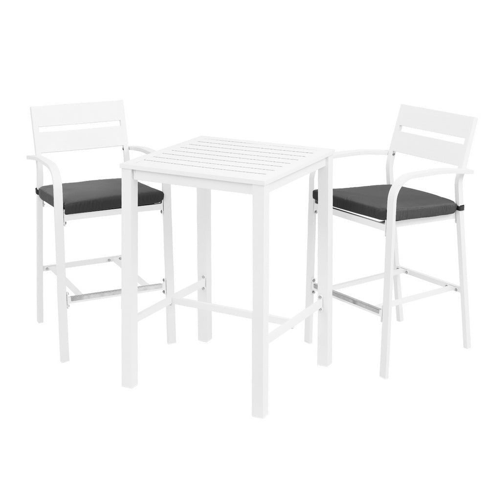 Outdoor Bar Set Stools 3-Piece Dining Chairs Table Patio Aluminium Bistro Sets Fast shipping On sale