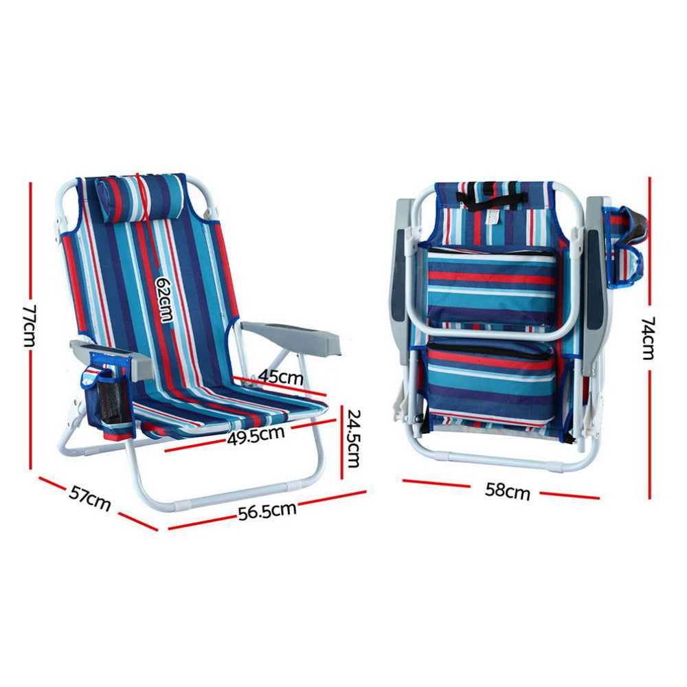 Outdoor Chairs Beach Chair Backpack Cooler Storage Lightweight Fishing Blue Furniture Fast shipping On sale
